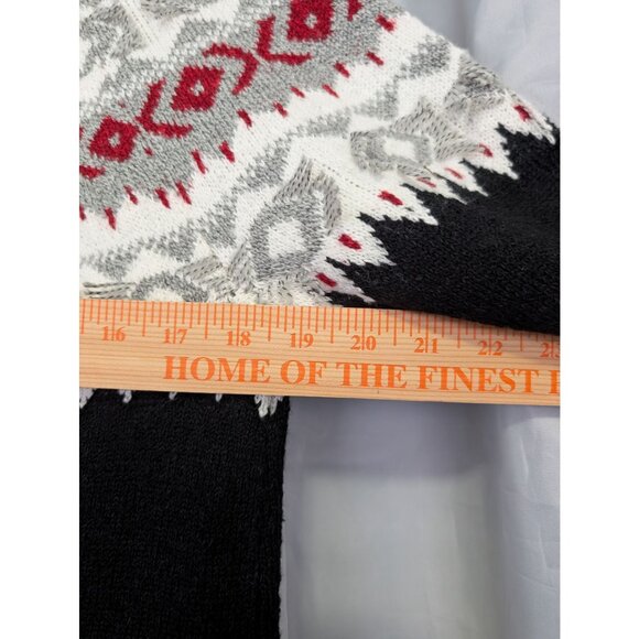 J Jill Fair Isle Nordic Sweater Womens M Red Gray White Knit Cotton Blend - Picture 6 of 9
